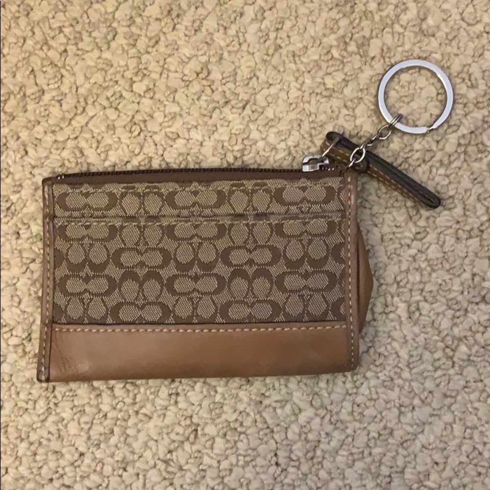 Coach mini wallet key chain (used)